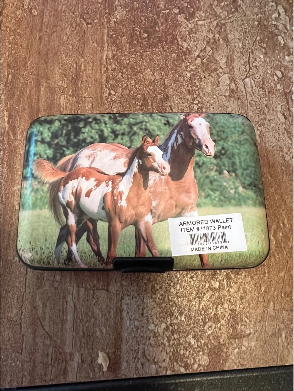 Armored Wallet with Horse Print Design